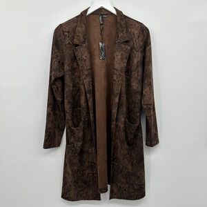 Ethyl Clothing Jacket Duster Size Small Stretch Open Front Pockets Earthy New